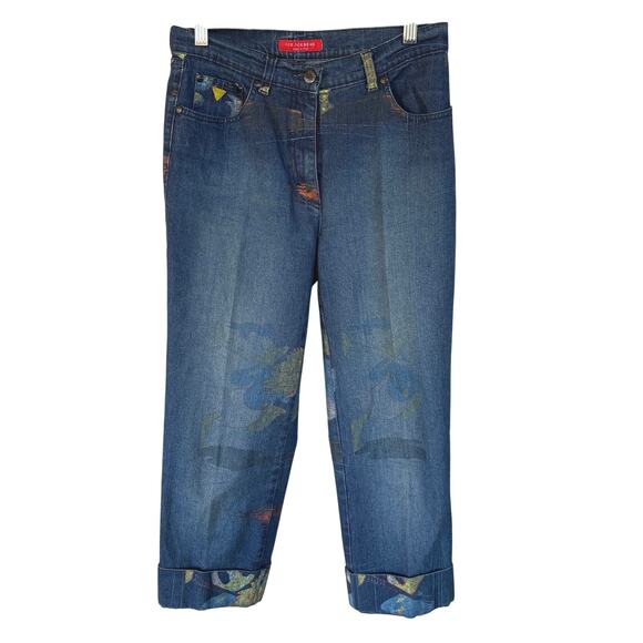 Iceberg Donald Duck Disney Painted Cuffed Jeans Italian Disneyworld Size 29 - Picture 1 of 12